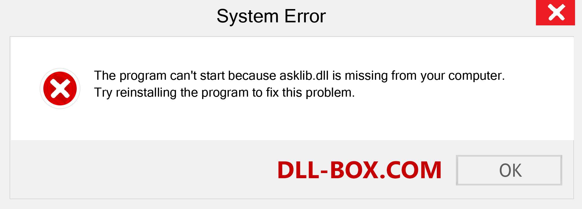  asklib.dll file is missing?. Download for Windows 7, 8, 10 - Fix  asklib dll Missing Error on Windows, photos, images
